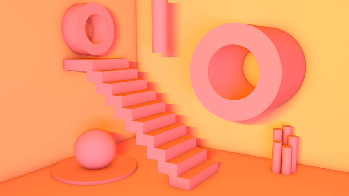 abstract pink room, 3d